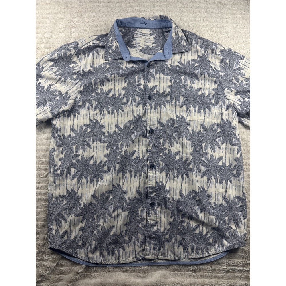 Tommy Bahama Mens XL Floral Palm Trees Silk Blend Coolmax Blend Island Zone EUC